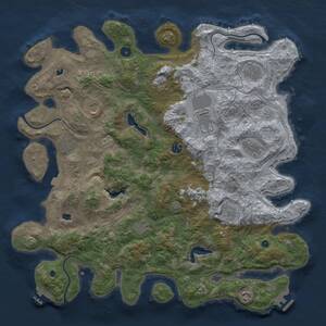 Thumbnail Rust Map: Procedural Map, Size: 4600, Seed: 1451977473, 17 Monuments