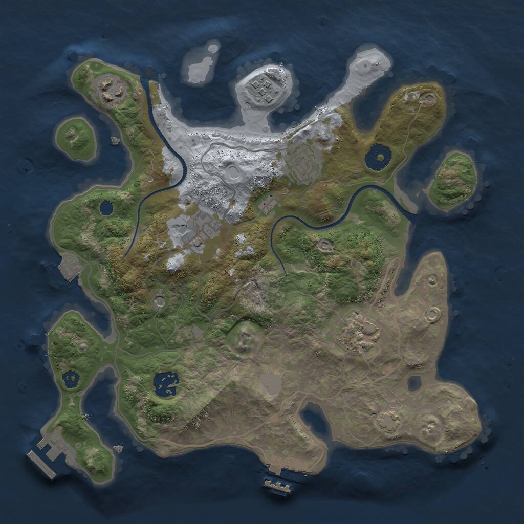 Rust Map: Procedural Map, Size: 3000, Seed: 554896, 11 Monuments