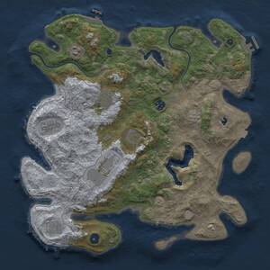 Thumbnail Rust Map: Procedural Map, Size: 4000, Seed: 21723, 14 Monuments