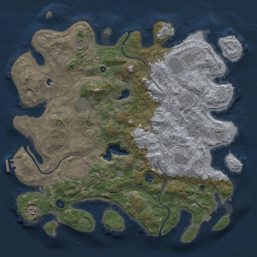 Rust Map: Procedural Map, Size: 4250, Seed: 1987685384, 14 Monuments