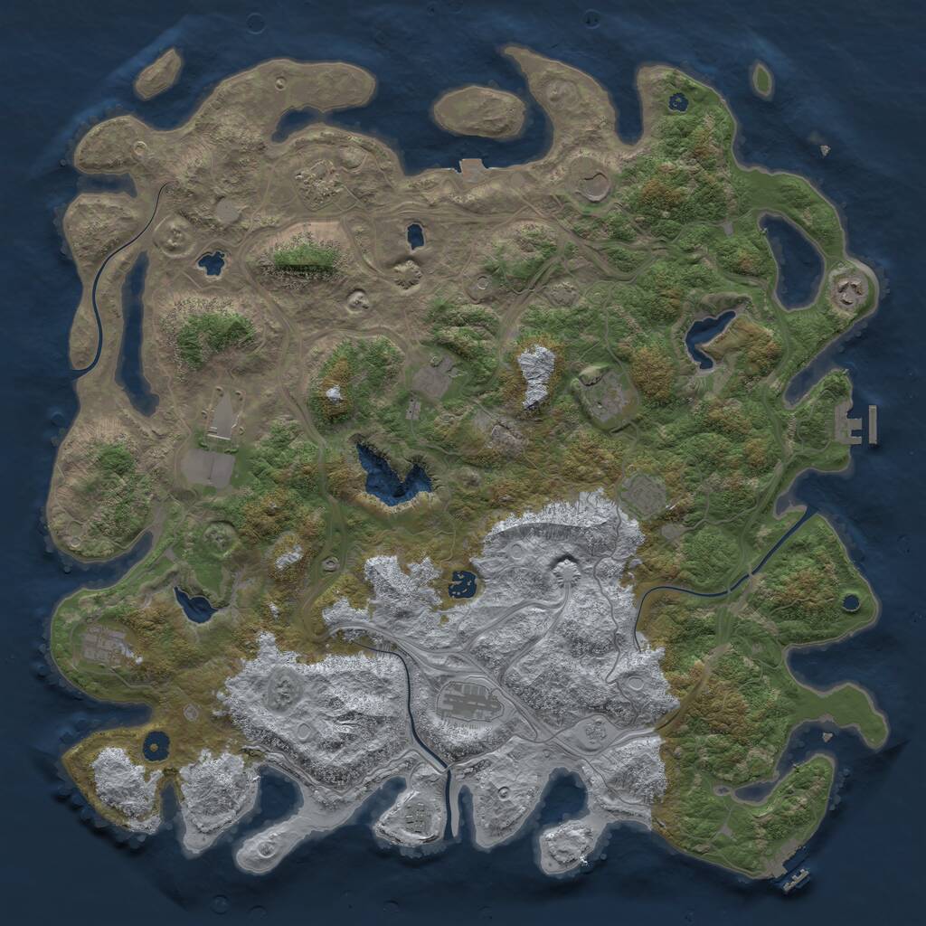 Rust Map: Procedural Map, Size: 4800, Seed: 6281902, 17 Monuments