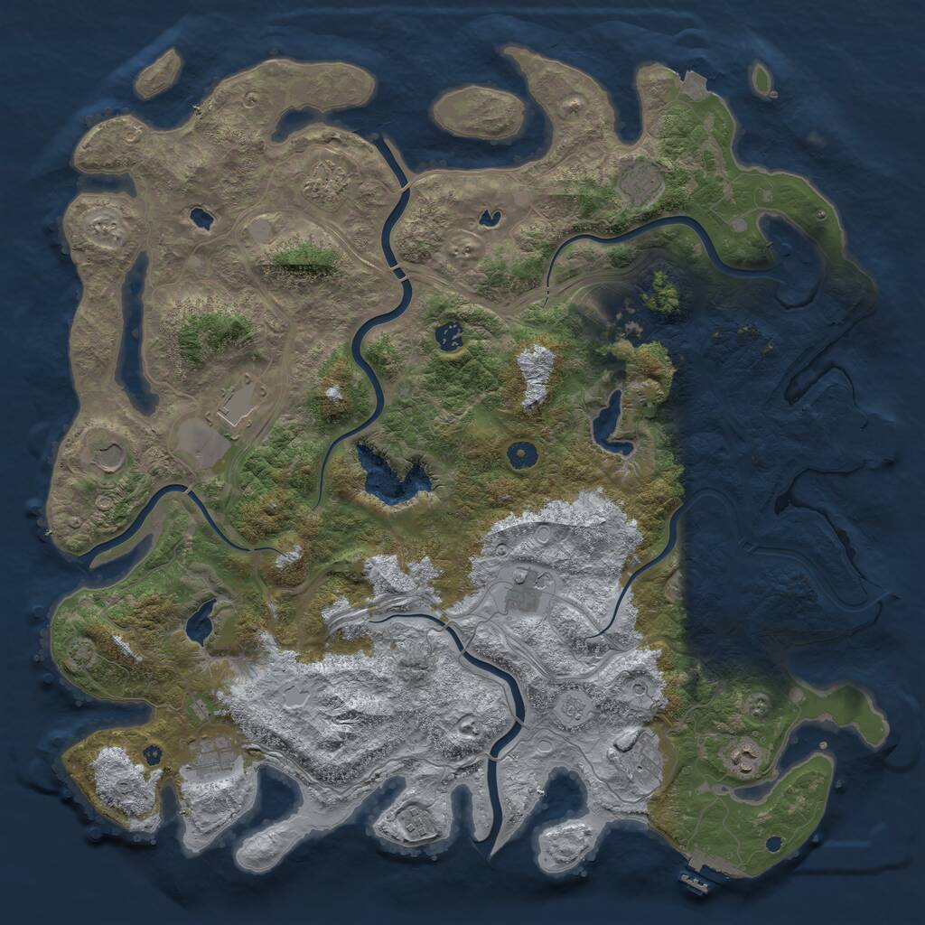Rust Map: Procedural Map, Size: 4800, Seed: 6281902, 17 Monuments