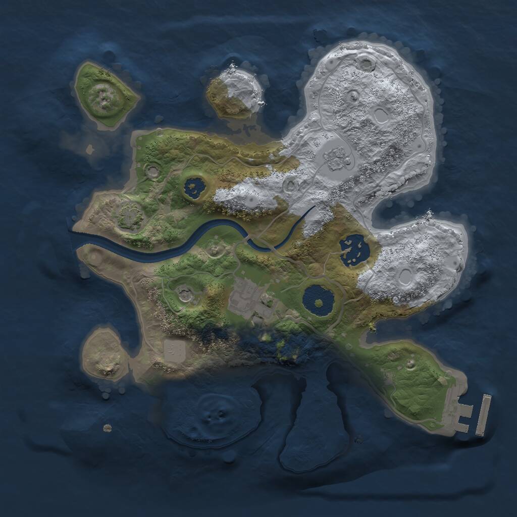 Rust Map: Procedural Map, Size: 2500, Seed: 119325151, 9 Monuments