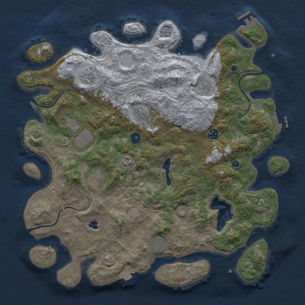 Rust Map: Procedural Map, Size: 4250, Seed: 1941793391, 15 Monuments