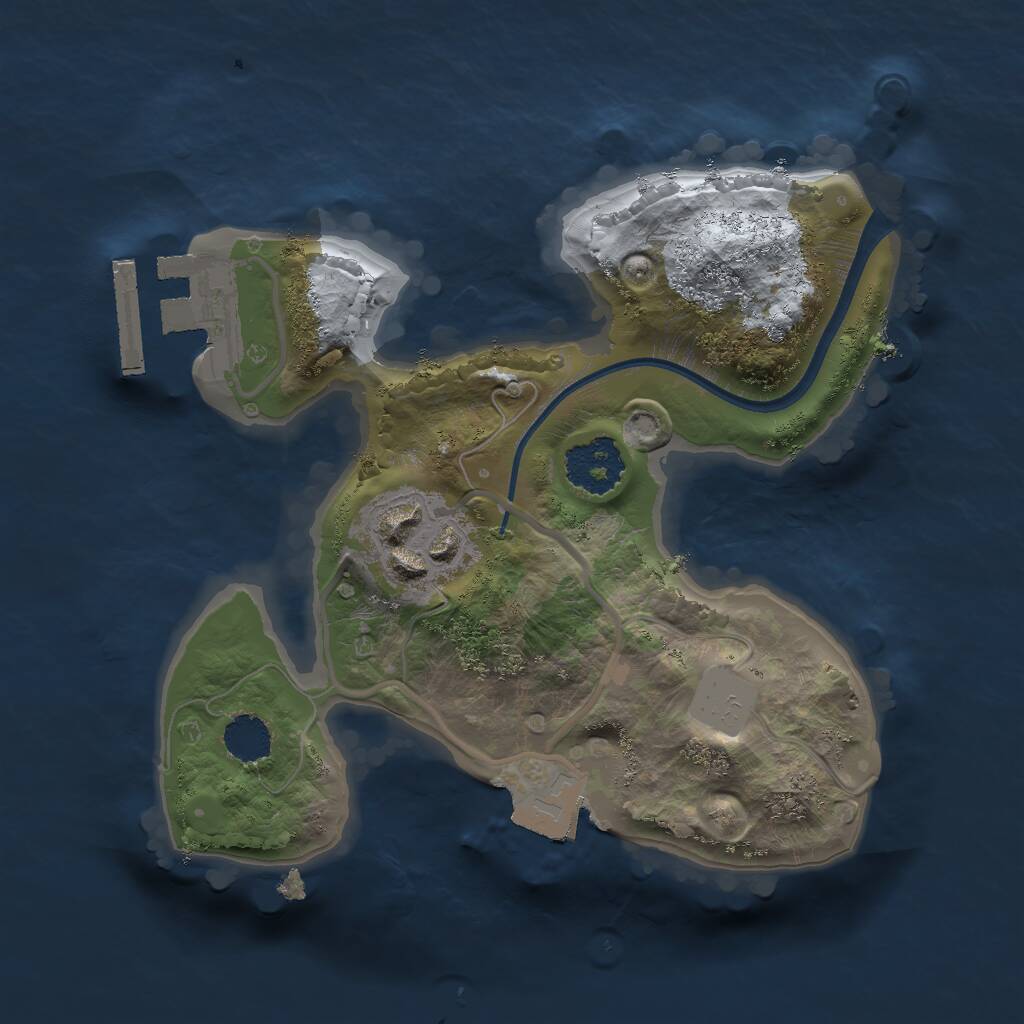 Rust Map: Procedural Map, Size: 1800, Seed: 5, 3 Monuments