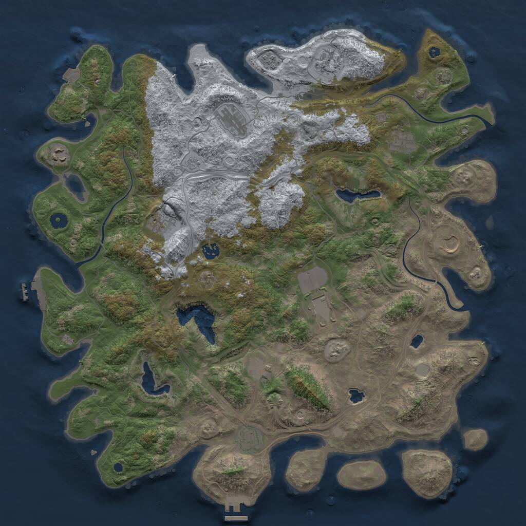 Rust Map: Procedural Map, Size: 4670, Seed: 928961090, 17 Monuments