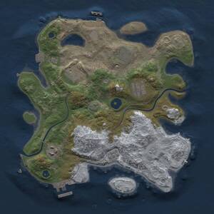 Thumbnail Rust Map: Procedural Map, Size: 3000, Seed: 9398, 11 Monuments