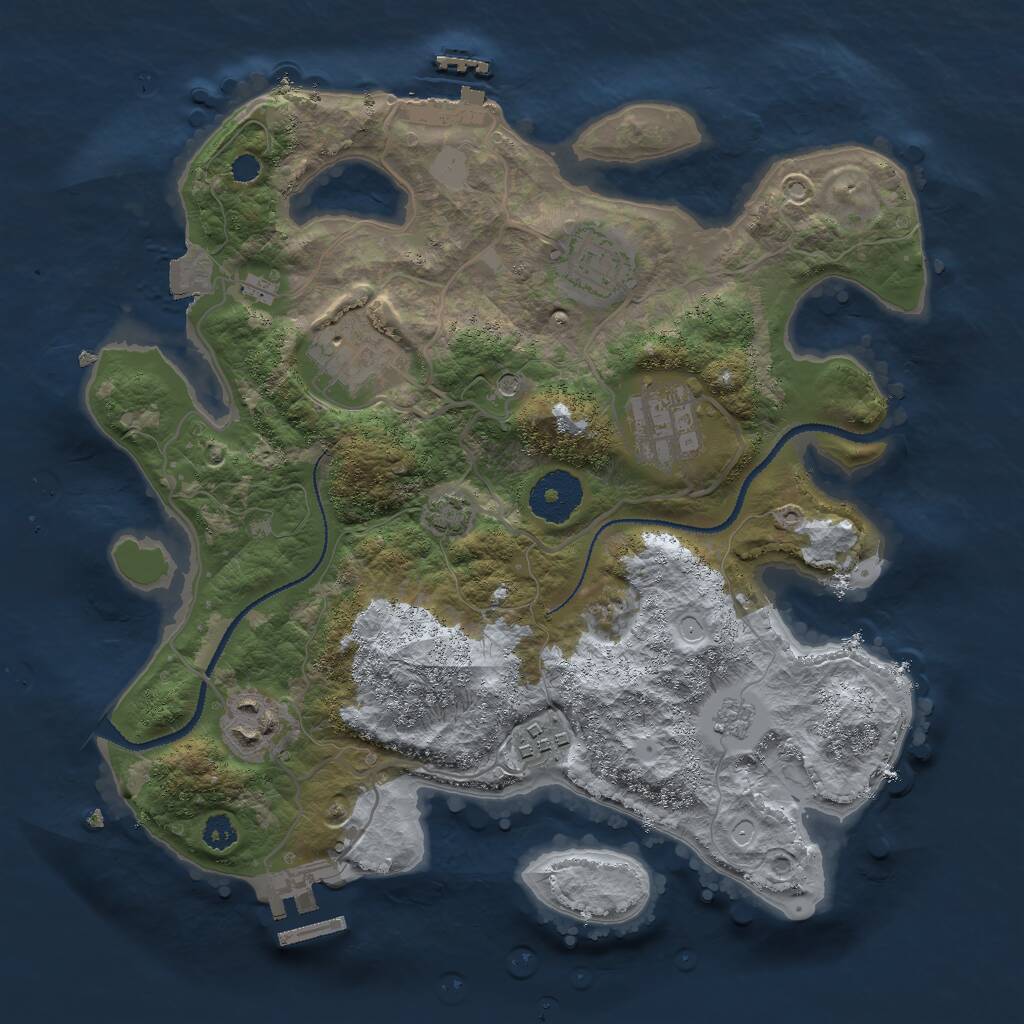 Rust Map: Procedural Map, Size: 3000, Seed: 9398, 11 Monuments