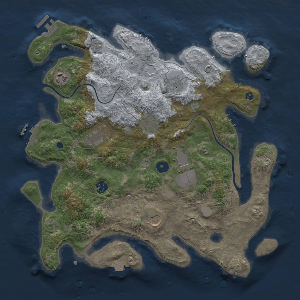 Rust Map: Procedural Map, Size: 3750, Seed: 1976376508, 14 Monuments