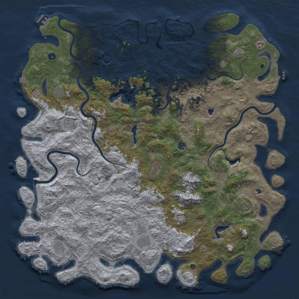 Rust Map: Procedural Map, Size: 6000, Seed: 17175, 17 Monuments