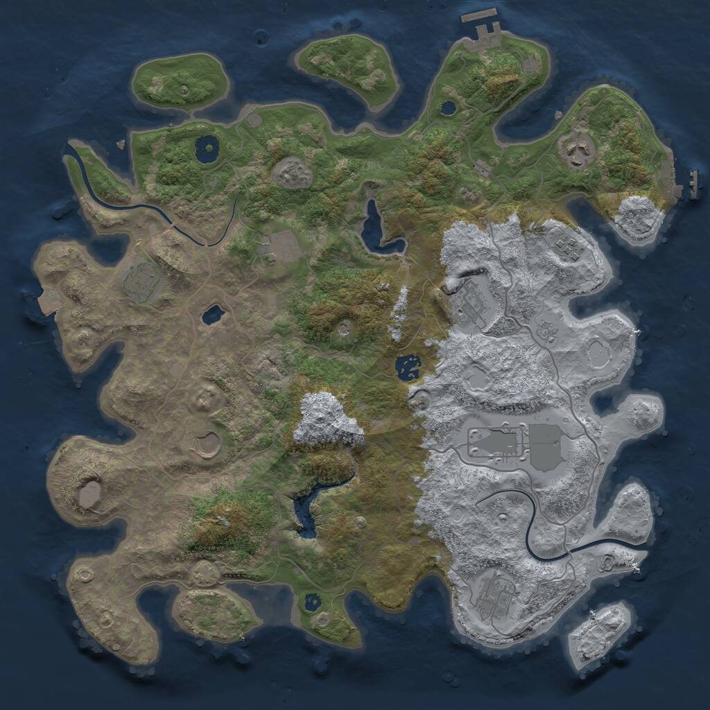 Rust Map: Procedural Map, Size: 4000, Seed: 47362, 15 Monuments
