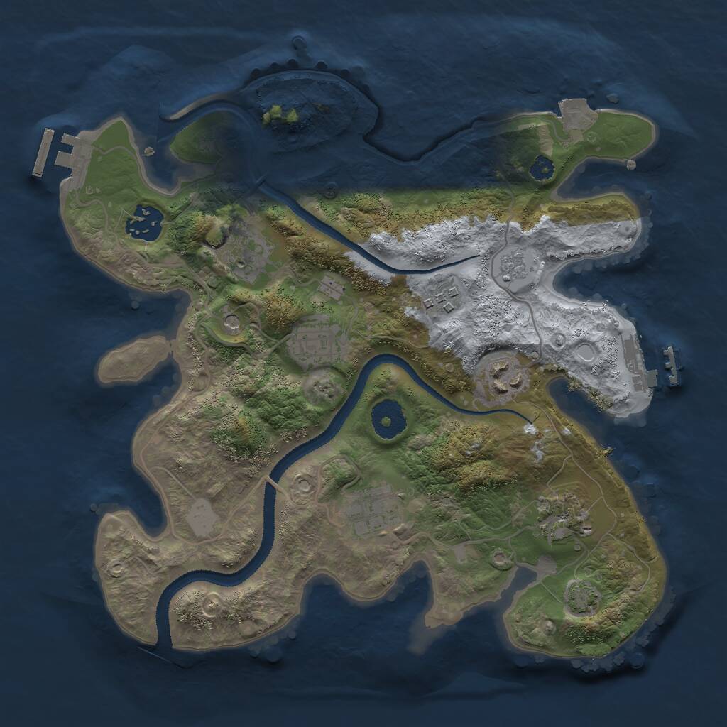 Rust Map: Procedural Map, Size: 3000, Seed: 1338145155, 13 Monuments