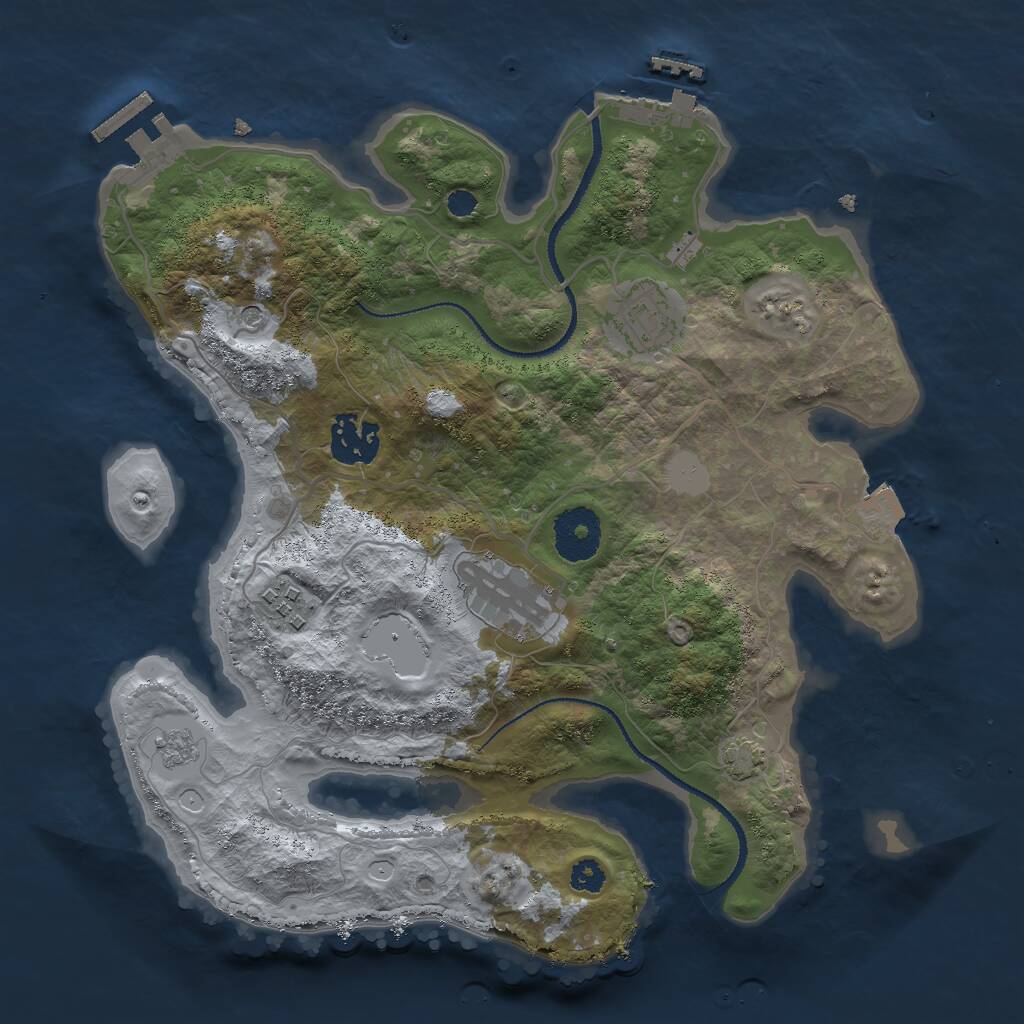 Rust Map: Procedural Map, Size: 3000, Seed: 1528506906, 10 Monuments