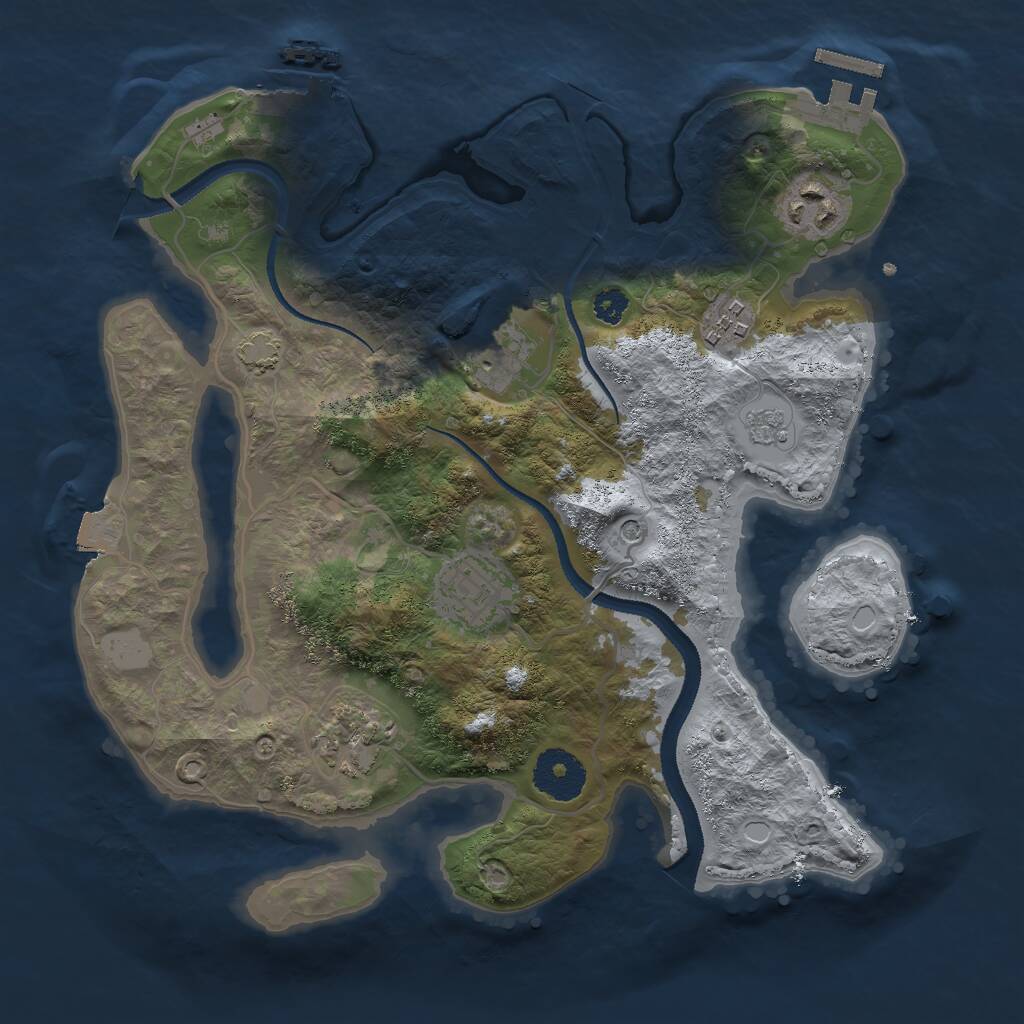 Rust Map: Procedural Map, Size: 3000, Seed: 485912, 13 Monuments