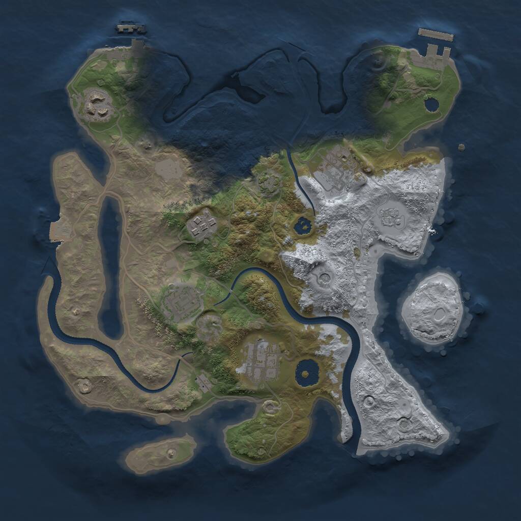 Rust Map: Procedural Map, Size: 3000, Seed: 485912, 11 Monuments