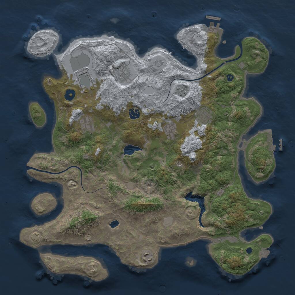 Rust Map: Procedural Map, Size: 4000, Seed: 19284736, 14 Monuments