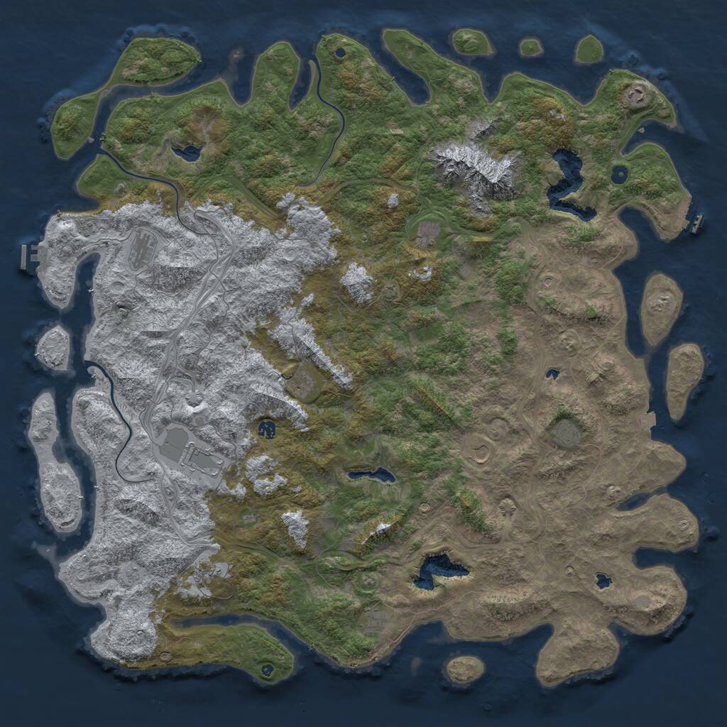 Rust Map: Procedural Map, Size: 6000, Seed: 17085, 17 Monuments