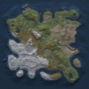 Thumbnail Rust Map: Procedural Map, Size: 3000, Seed: 1174145536, 10 Monuments