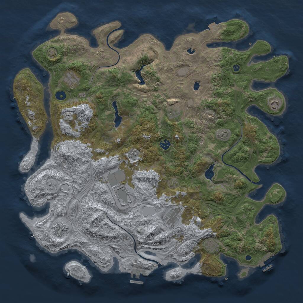 Rust Map: Procedural Map, Size: 4500, Seed: 378364474, 15 Monuments
