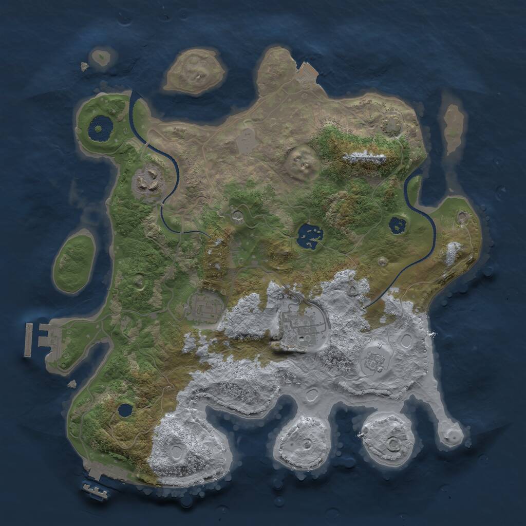 Rust Map: Procedural Map, Size: 3100, Seed: 4456345, 10 Monuments