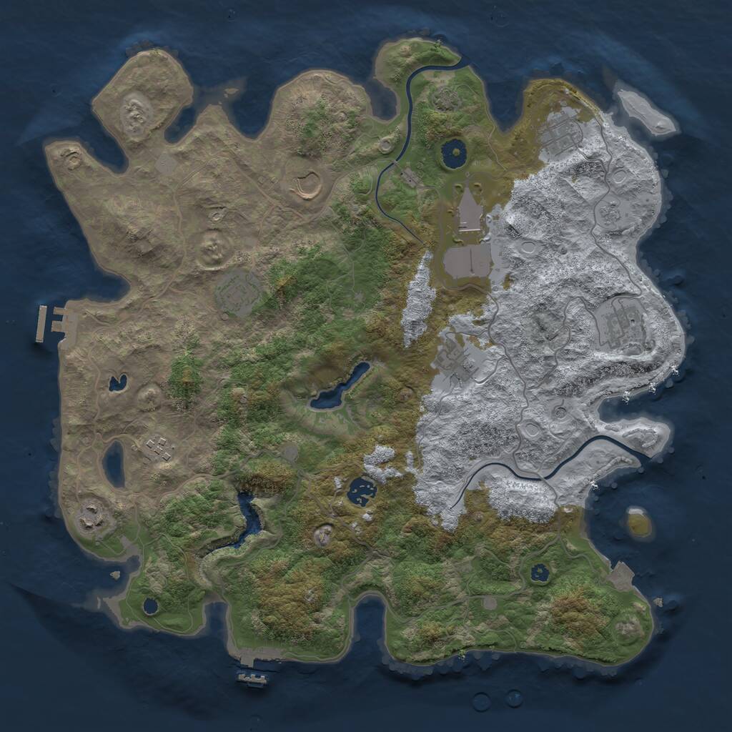 Rust Map: Procedural Map, Size: 4000, Seed: 662065995, 15 Monuments