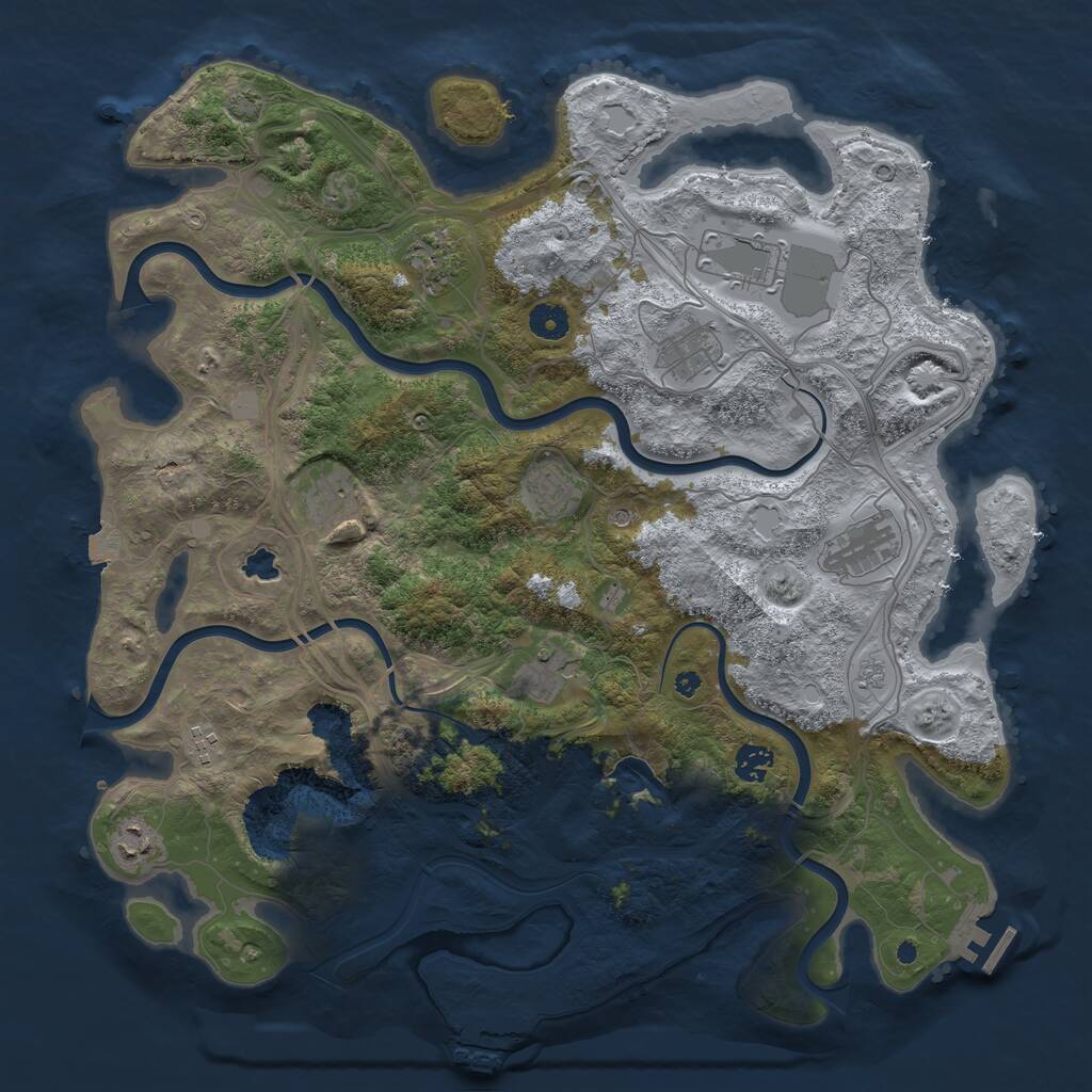 Rust Map: Procedural Map, Size: 4250, Seed: 396906521, 16 Monuments