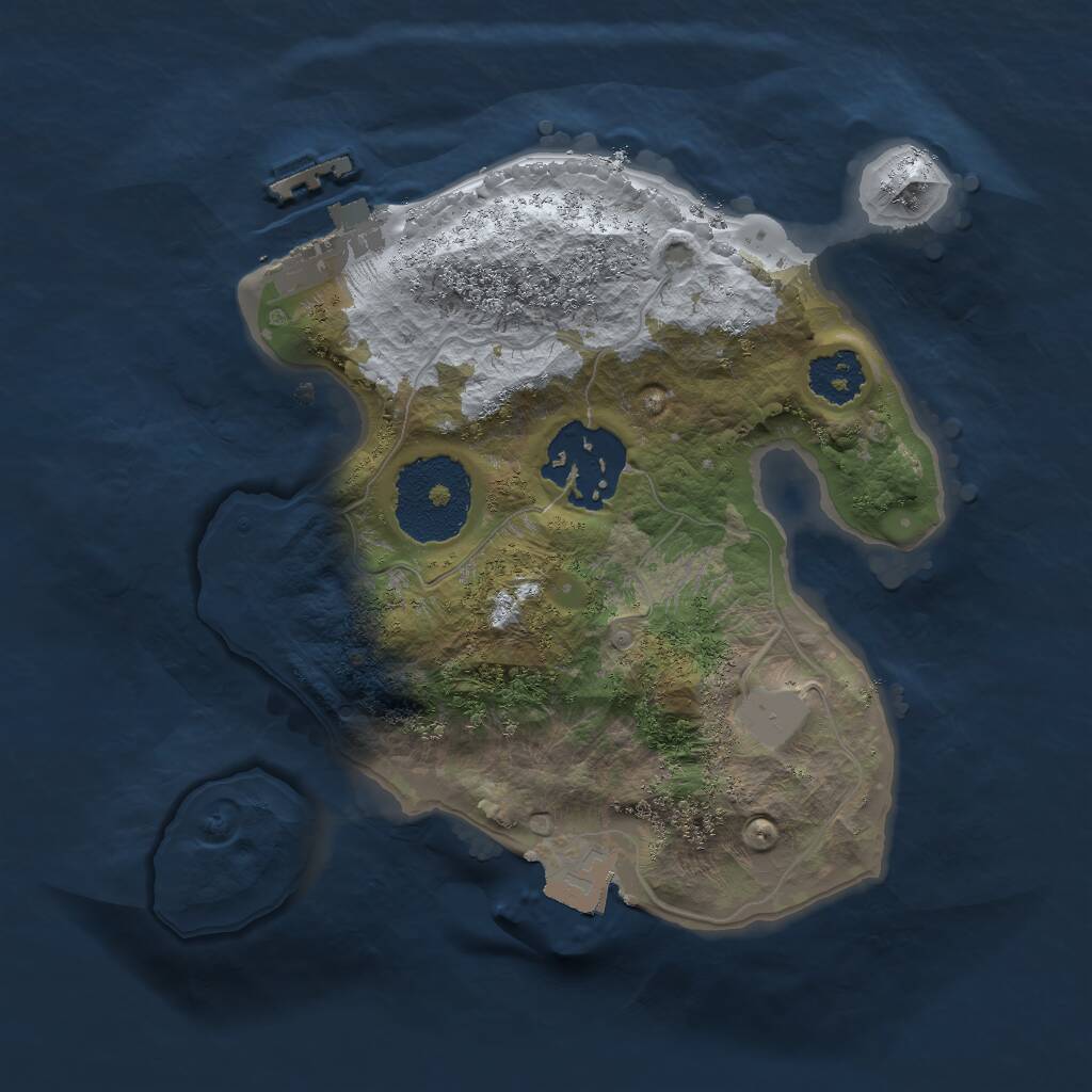 Rust Map: Procedural Map, Size: 2000, Seed: 1086966789, 3 Monuments