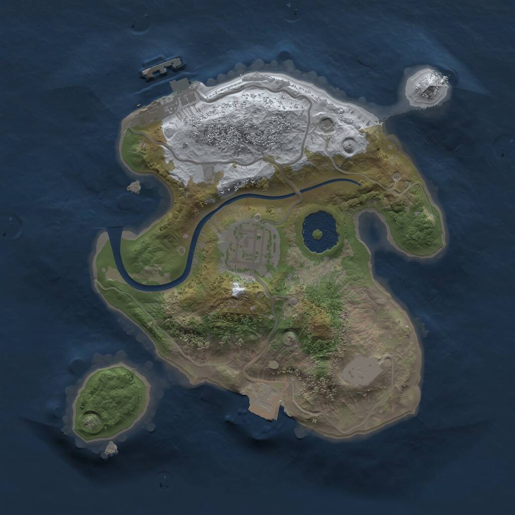 Rust Map: Procedural Map, Size: 2000, Seed: 1086966789, 3 Monuments