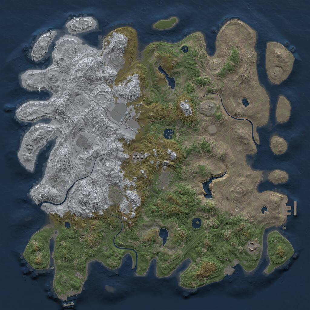 Rust Map: Procedural Map, Size: 4500, Seed: 576732236, 14 Monuments