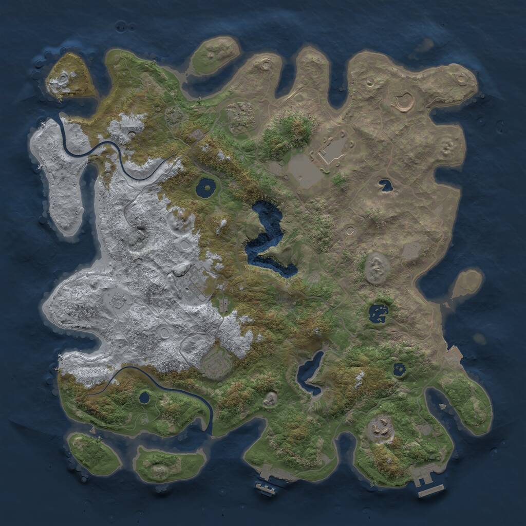 Rust Map: Procedural Map, Size: 4000, Seed: 192837364, 13 Monuments