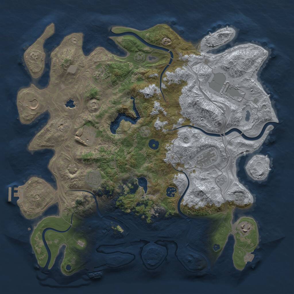 Rust Map: Procedural Map, Size: 4250, Seed: 23918534, 15 Monuments