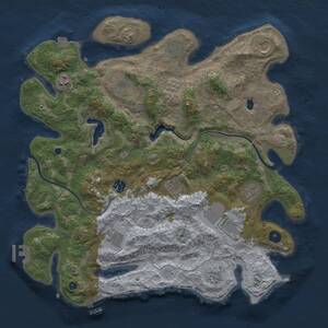 Thumbnail Rust Map: Procedural Map, Size: 4000, Seed: 943795612, 17 Monuments