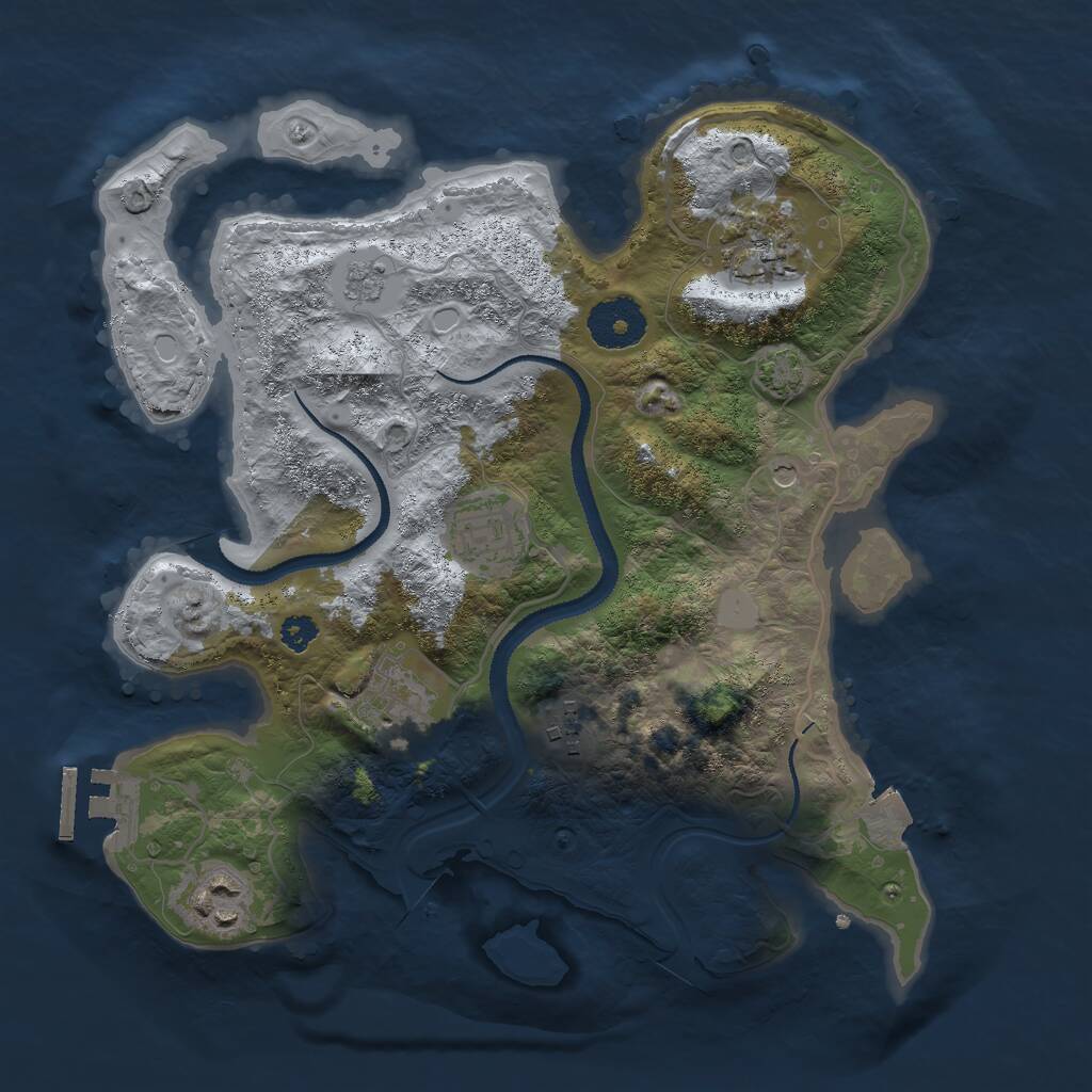 Rust Map: Procedural Map, Size: 3000, Seed: 1596187917, 10 Monuments