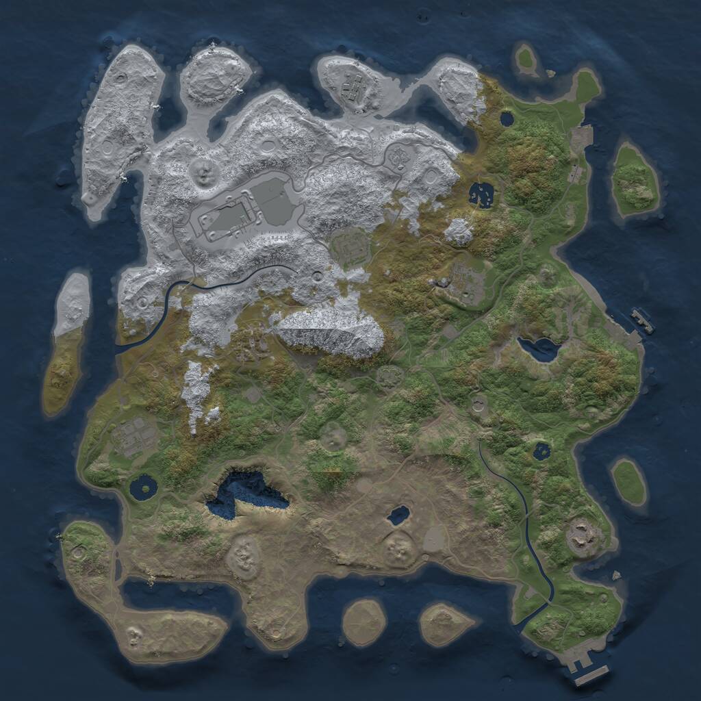 Rust Map: Procedural Map, Size: 4000, Seed: 404593018, 14 Monuments