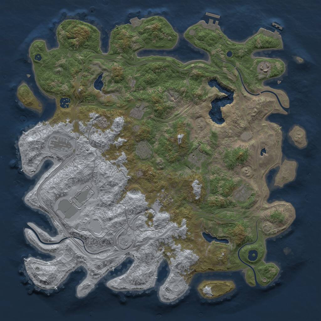 Rust Map: Procedural Map, Size: 4500, Seed: 723818815, 16 Monuments