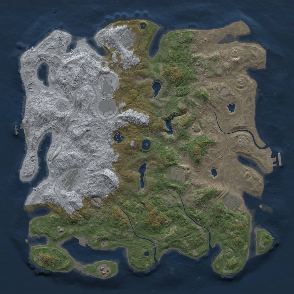 Rust Map: Procedural Map, Size: 4500, Seed: 1741145415, 15 Monuments