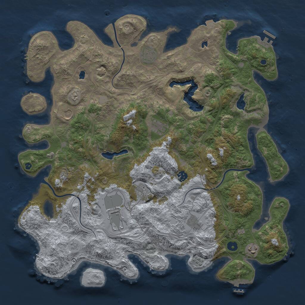 Rust Map: Procedural Map, Size: 4500, Seed: 1612271762, 16 Monuments