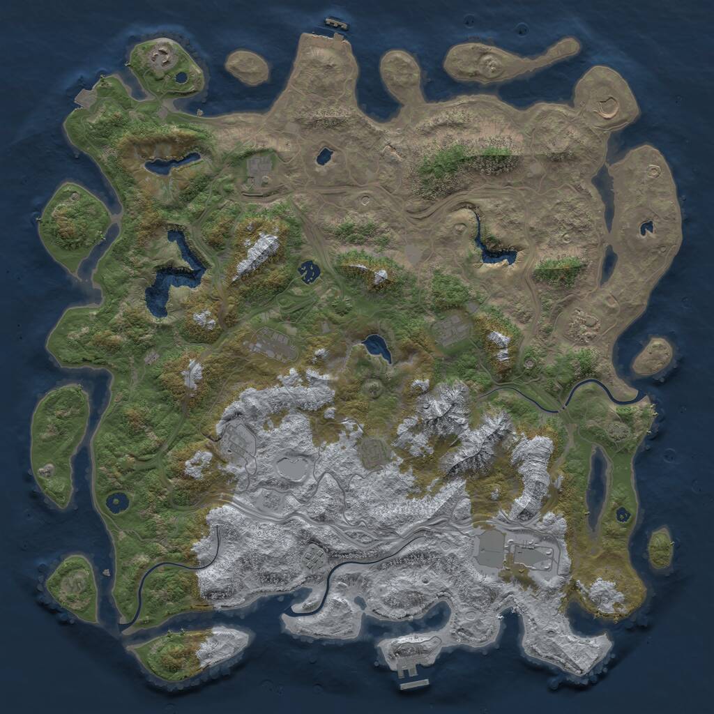 Rust Map: Procedural Map, Size: 5000, Seed: 871636084, 17 Monuments