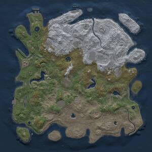 Thumbnail Rust Map: Procedural Map, Size: 4500, Seed: 1406945776, 17 Monuments