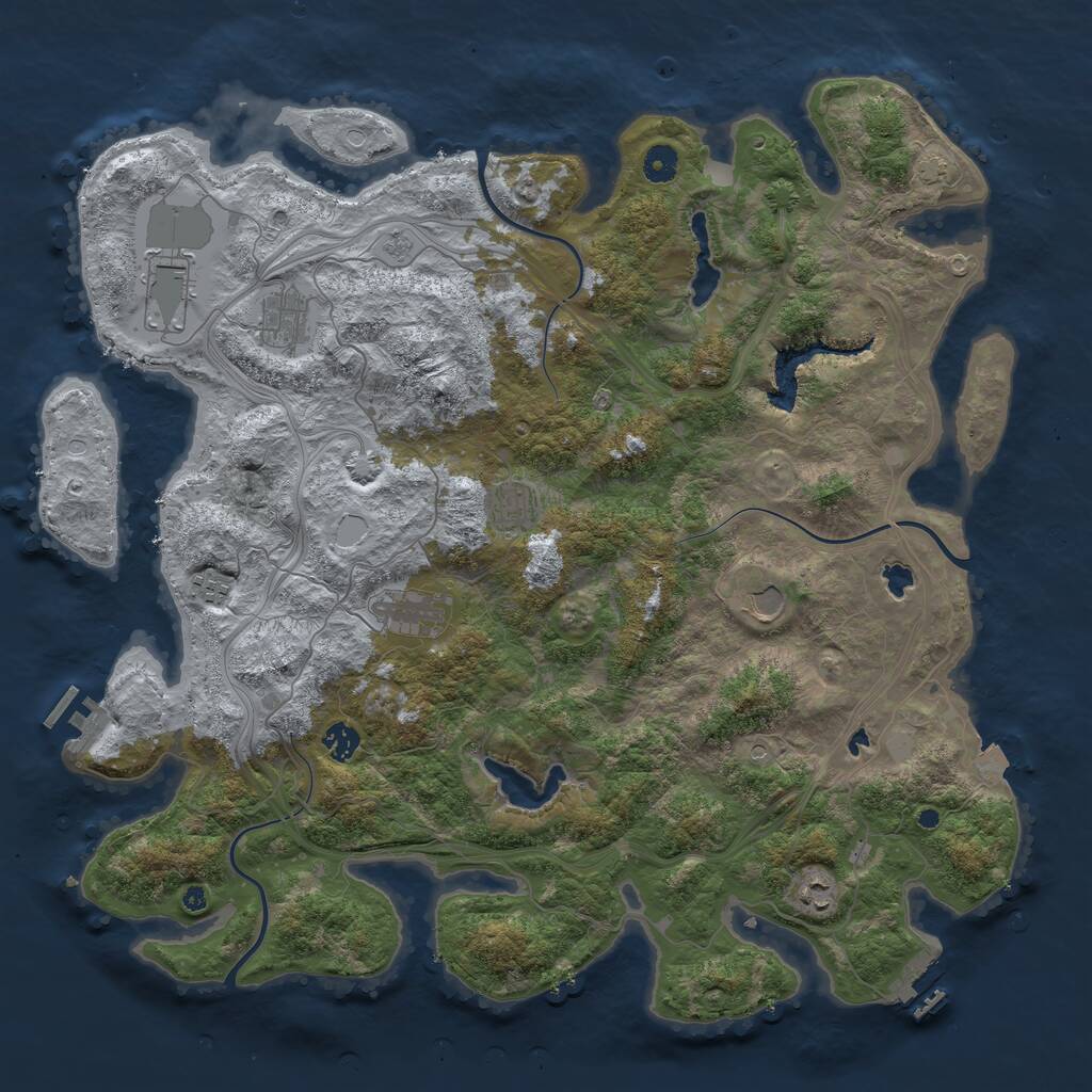 Rust Map: Procedural Map, Size: 4500, Seed: 1503888314, 14 Monuments