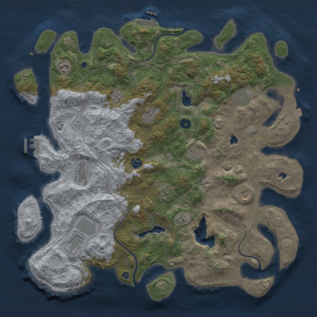 Rust Map: Procedural Map, Size: 4500, Seed: 97392660, 16 Monuments