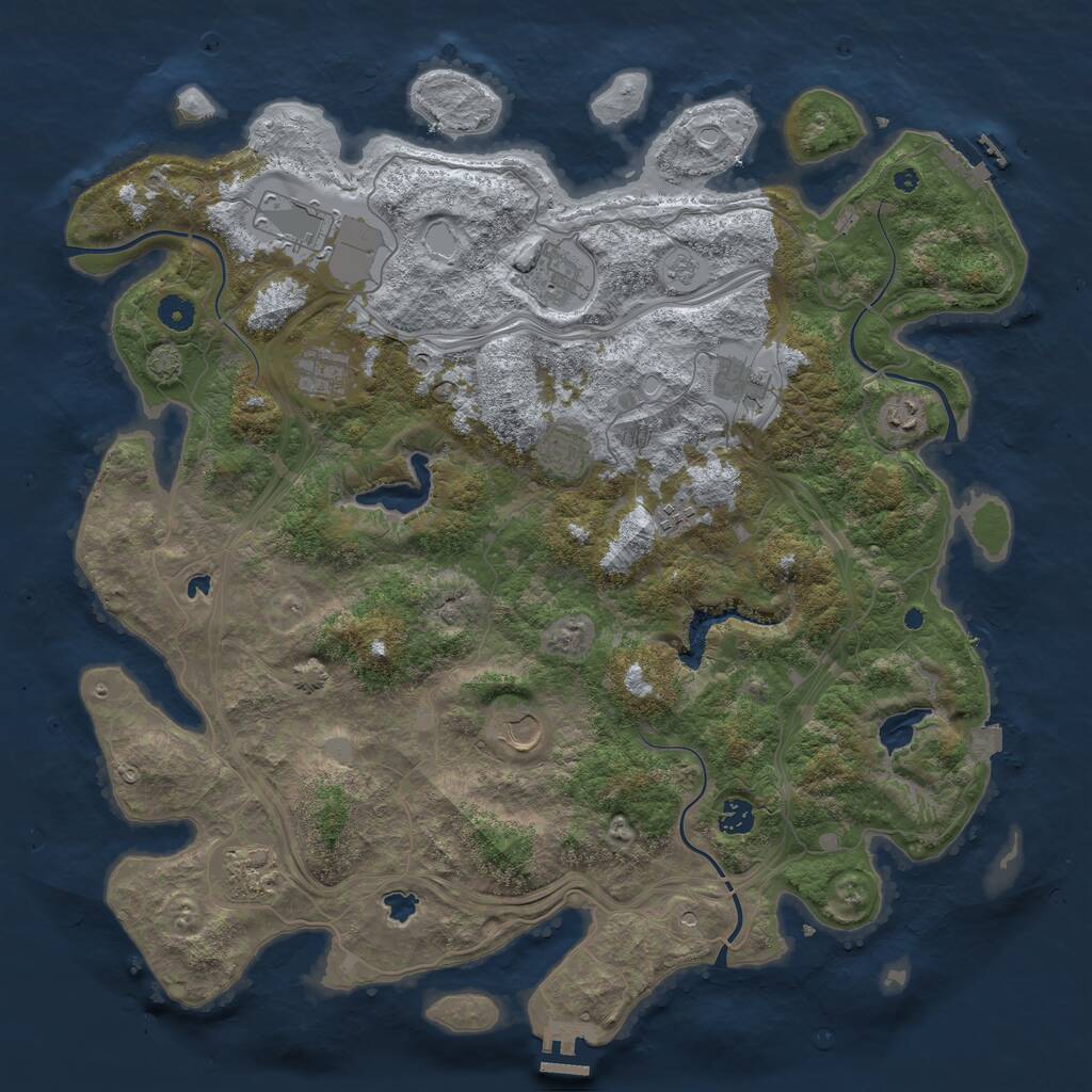 Rust Map: Procedural Map, Size: 4500, Seed: 1363679683, 16 Monuments