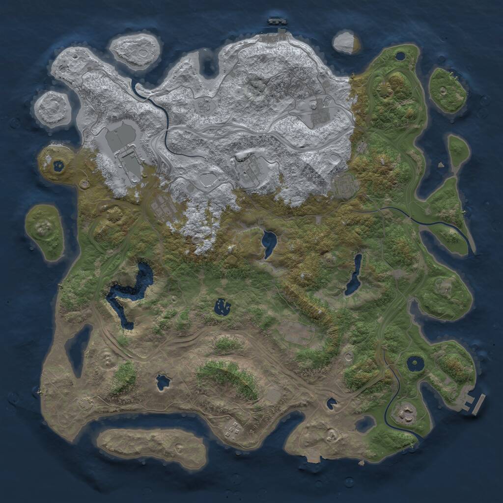 Rust Map: Procedural Map, Size: 4500, Seed: 1210098846, 15 Monuments