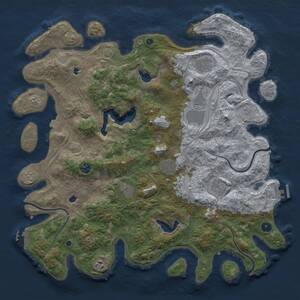 Thumbnail Rust Map: Procedural Map, Size: 4500, Seed: 938730351, 14 Monuments