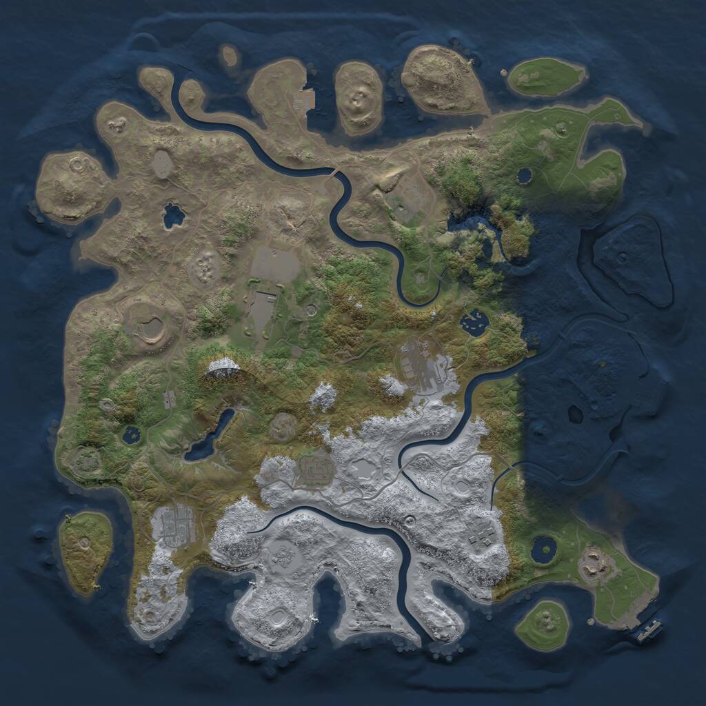 Rust Map: Procedural Map, Size: 4000, Seed: 812144067, 15 Monuments