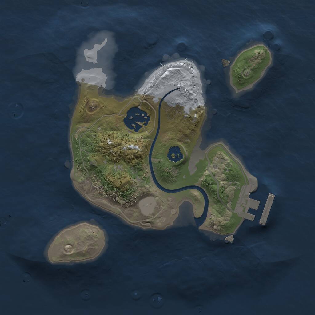 Rust Map: Procedural Map, Size: 2000, Seed: 2092630133, 3 Monuments