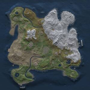 Thumbnail Rust Map: Procedural Map, Size: 3000, Seed: 1958860872, 9 Monuments