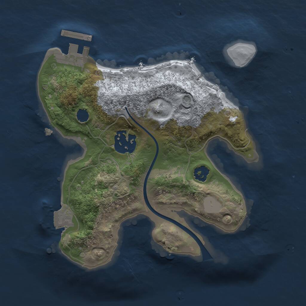 Rust Map: Procedural Map, Size: 2000, Seed: 716463032, 3 Monuments