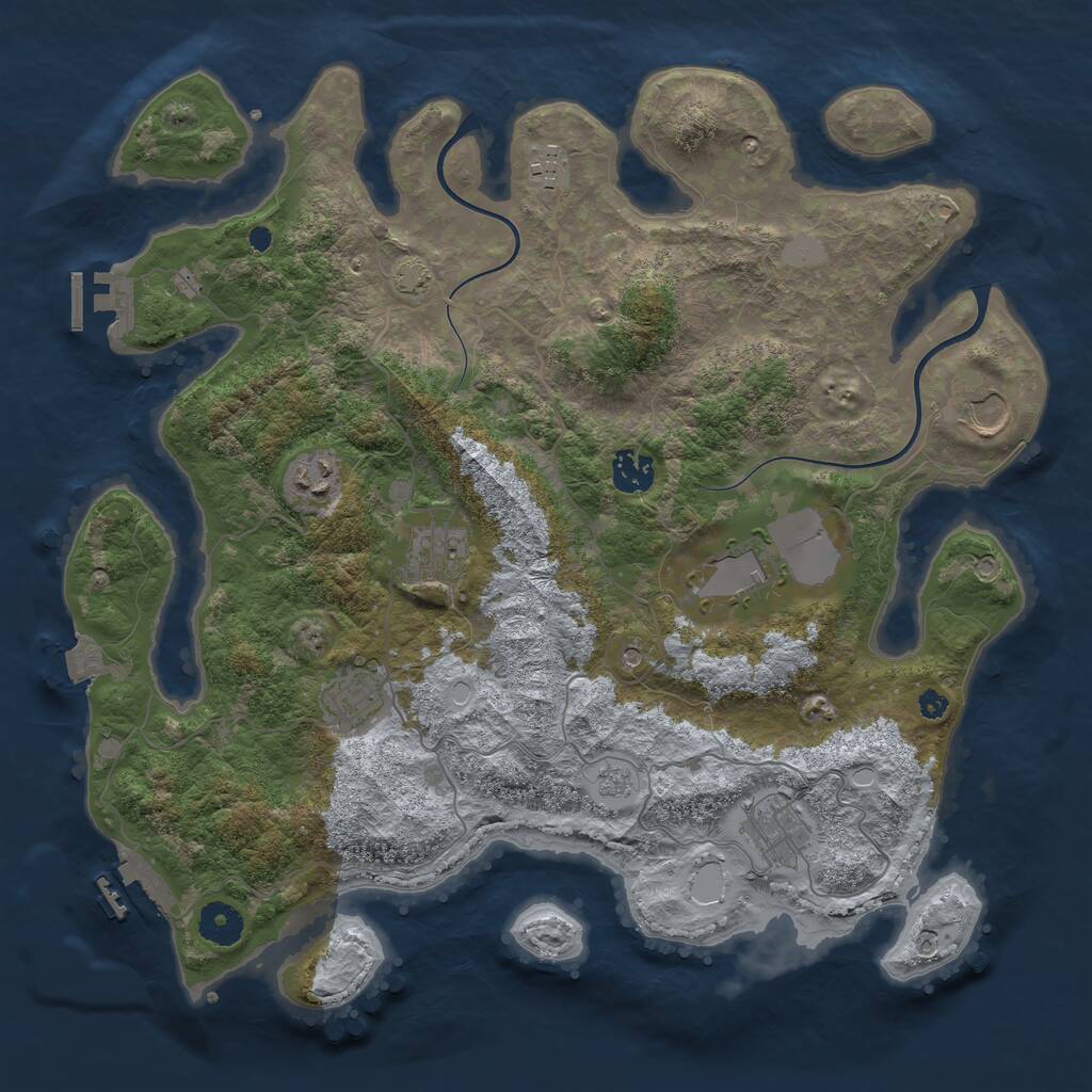 Rust Map: Procedural Map, Size: 3750, Seed: 587958813, 14 Monuments