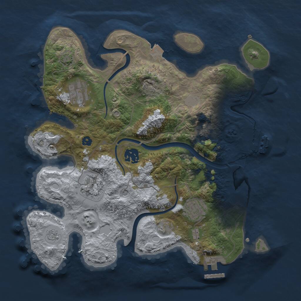 Rust Map: Procedural Map, Size: 3000, Seed: 324246470, 11 Monuments